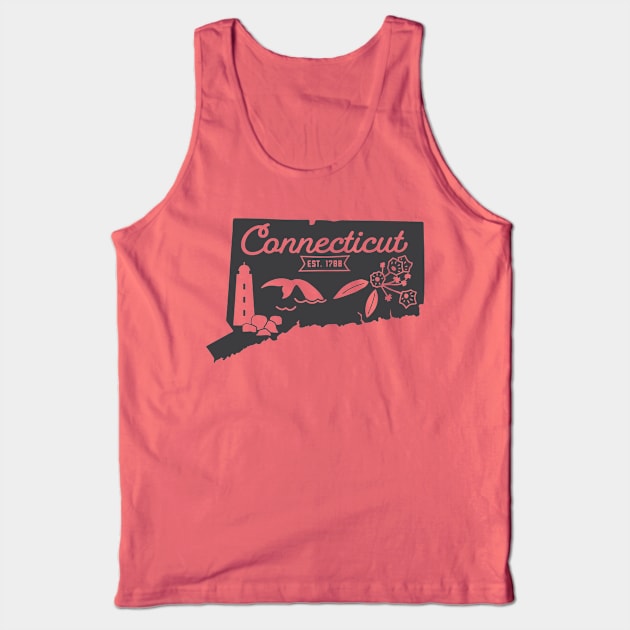 State of Connecticut Graphic Tee Tank Top by MN Favorites